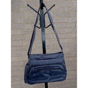 Lug Infinity Collection Shimmy Crossbody Purse Dark Gray Organizer Clean